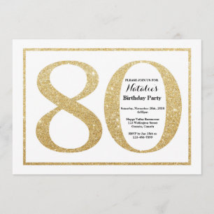 80e anniversaire Invitation Parties scintillant d'