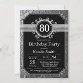 80e anniversaire Invitation Parties scintillant no (Devant)