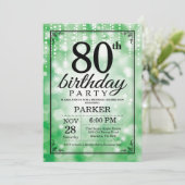 80e anniversaire Invitation Parties scintillant ve (Debout devant)