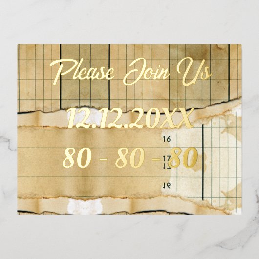 80e anniversaire Invitation personnalisée Stains d (Recto)