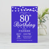 80e anniversaire Invitation Royal Blue (Debout devant)