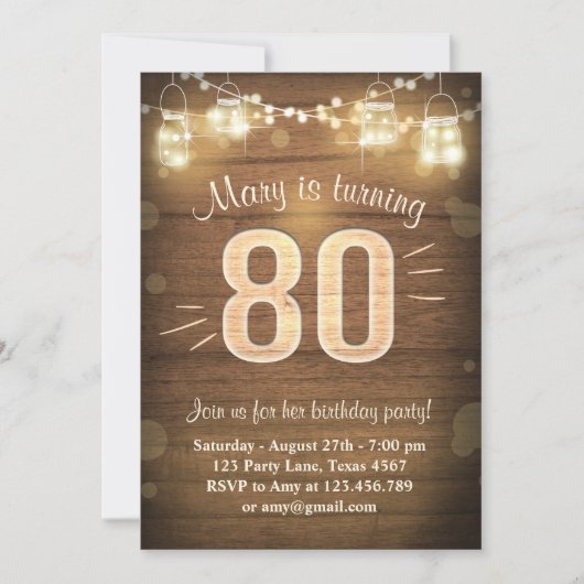 80e anniversaire Invitation Vintage 80e anniversai (Devant)