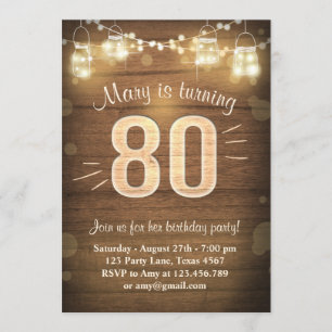 80e anniversaire Invitation Vintage 80e anniversai