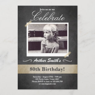 80e anniversaire Invitation Vintage 80e anniversai
