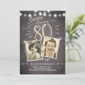 80e anniversaire Invitation Vintage 80e anniversai (Debout devant)