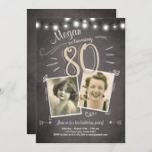 80e anniversaire Invitation Vintage 80e anniversai (Devant / Derrière)