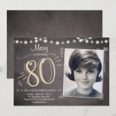 80e anniversaire Invitation Vintage 80e anniversai (Devant / Derrière)
