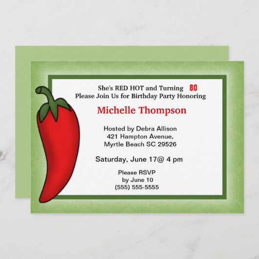 80e anniversaire Invitations (Devant / Derrière)