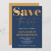 80e anniversaire invitations Enregistrer la date G (Devant / Derrière)