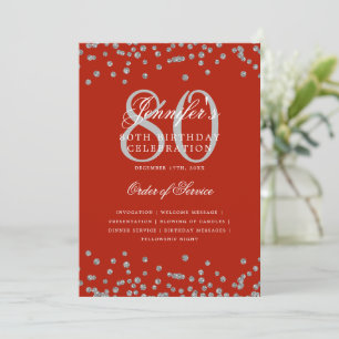 80e anniversaire Menu du programme Argent Rouge
