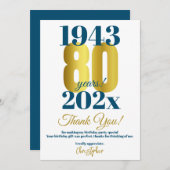 80e anniversaire Merci de fête (Devant / Derrière)