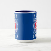 80e Anniversaire Mug avec âge, nom et date (Centre)