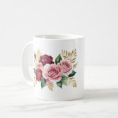 80e Anniversaire Mug pour grand-mère - Floral Nom (Devant gauche)