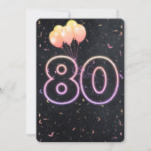 80e anniversaire Neon Connexion Black Invitation (Devant)