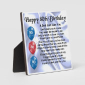 80e anniversaire Papa Poem Plaque (Recto)