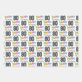80e anniversaire Papier d'enveloppement de typogra (Devant)