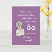 80e anniversaire pour sa carte amusante (Fleur jaune)