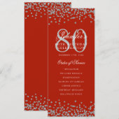 80e Anniversaire Programme Argent Confetti Rouge (Devant / Derrière)