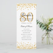 80e Anniversaire Programme Gold Confetti Menu (Debout devant)