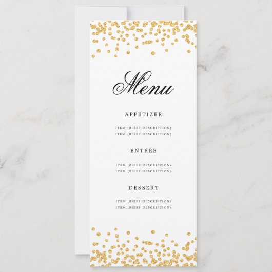 80e Anniversaire Programme Gold Confetti Menu (Dos)