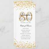 80e Anniversaire Programme Gold Confetti Menu (Devant / Derrière)