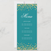 80e Anniversaire Programme Gold Confetti Menu Turq (Dos)
