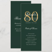 80e anniversaire Programme Gold Green Merci (Devant / Derrière)