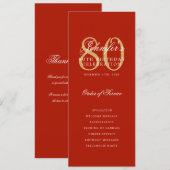 80e anniversaire Programme Gold Red Merci (Devant / Derrière)