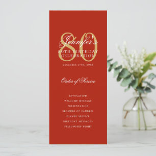 80e anniversaire Programme Gold Red Merci
