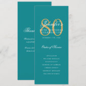80e Anniversaire Programme Gold Turquoise Merci (Devant / Derrière)