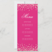 80e anniversaire Programme Rose Gold Menu Hot Pink (Dos)