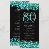 80e Anniversaire Programme Turquoise Menu+Merci (Devant / Derrière)