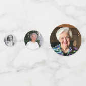 80e anniversaire Rose Gold Cake photo Confetti (Derrière)