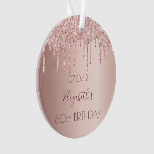 80e anniversaire rose gouttes rose rousse (devant)