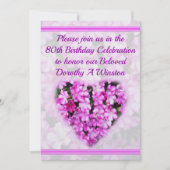 80E ANNIVERSAIRE ROSE INVITATION FLORALE ANNIVERSA (Devant)