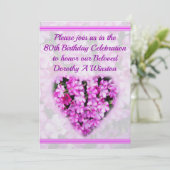 80E ANNIVERSAIRE ROSE INVITATION FLORALE ANNIVERSA (Debout devant)