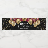 80e anniversaire Rouge or Ballons Étiquette de bou (Étiquettes simples)