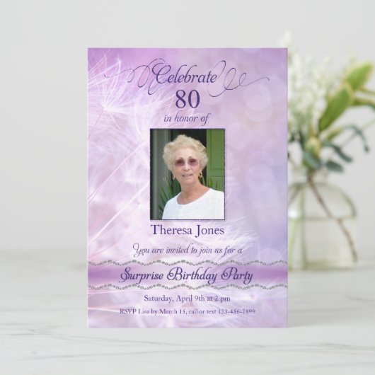 80e anniversaire surprise Invitations (Debout devant)