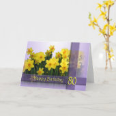 80e anniversaire Voeux Anniversaire Carte (Fleur jaune)