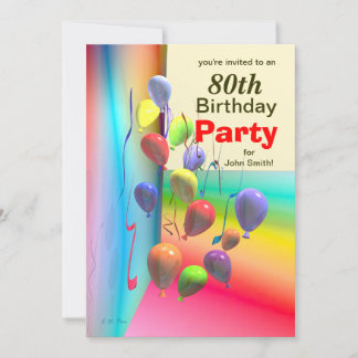 80e ballonmuur van het Birthday-feest Kaart