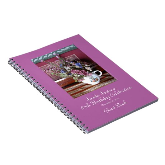 80e Birthday Party Guest Book, Teapot Notitieboek (Rechterzijde)