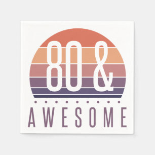 80e Birthday Retro Sunset Servet