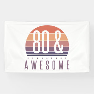 80e Birthday Retro Sunset Spandoek