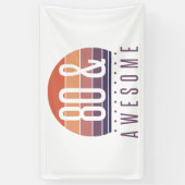 80e Birthday Retro Sunset Spandoek (Verticaal)