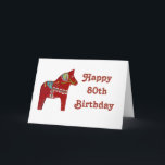 80e carte du jour du jour<br><div class="desc">Joyeuse Birthday Card de Julia Morrill based on a wooden horse that she designed, carved and painted</div>