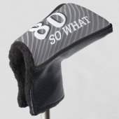 80e dus wat moderne grijs 80e verjaardag golfheadcover (3/4 voorkant)