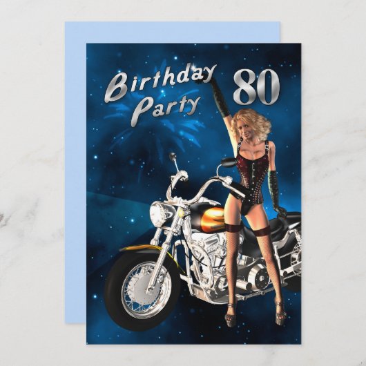 80e fête d'anniversaire Invitation (Devant / Derrière)