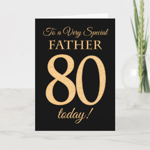80e Gold-effect op Black, voor vaderdag Kaart