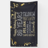 80e jaarbanner - 80 jaar in uren en seconden spandoek (Verticaal)