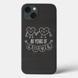 80e Jubileum Gift Chalk Hearts iPhone 13 Hoesje